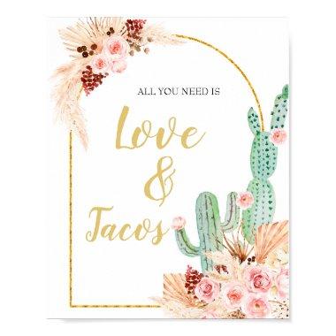 Boho Cactus Taco bout All you need is love & Tacos Poster