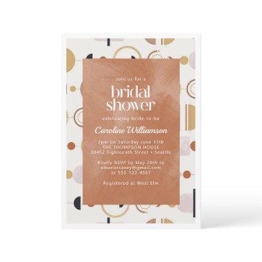 Boho Celestial Shapes Terracotta Bridal Shower Invitations