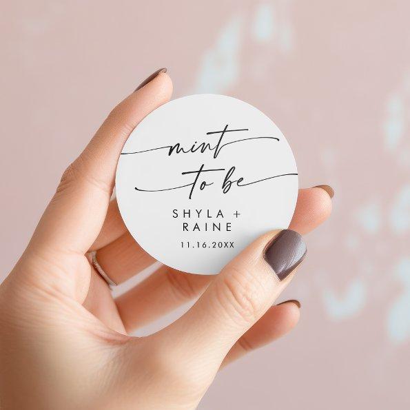 Boho Chic Black and White Mint To Be Favor Sticker