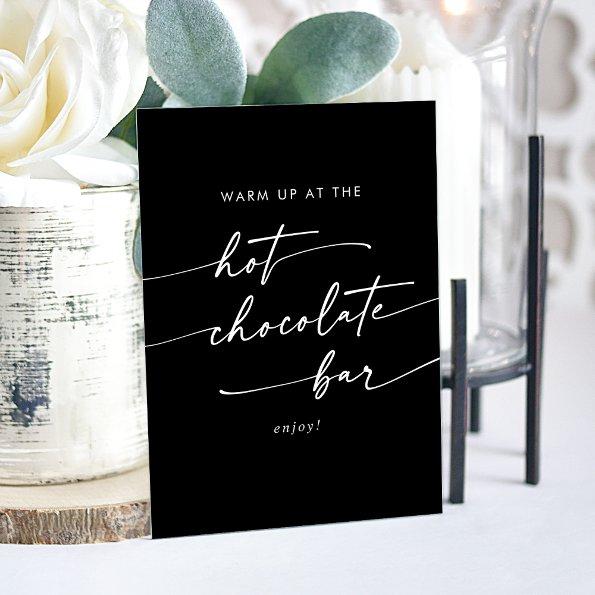 Boho Chic Black Wedding Hot Chocolate Bar Acrylic Sign