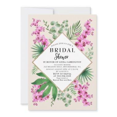 Boho Chic  Tropical Floral QR Code