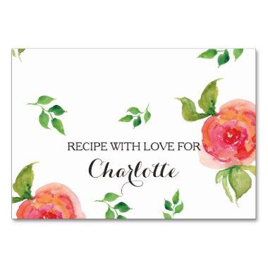 boho chic Coral floral bridal shower recipe Invitations