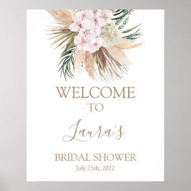 Boho chic Dried Palms Bridal Welcome sign
