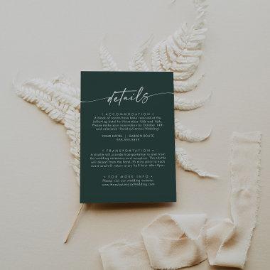 Boho Chic Emerald Green Wedding Details Enclosure Invitations