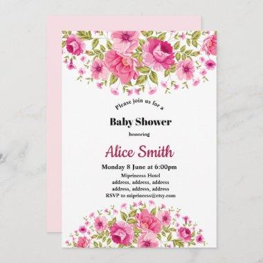 boho chic floral baby shower Invitations