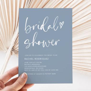 Boho Chic Modern Dusty Blue Script