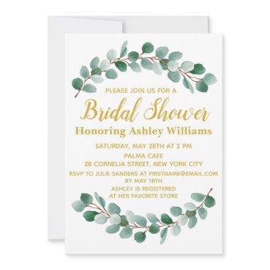 Boho Chic Modern Greenery Bridal Shower Invitations