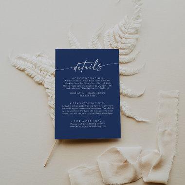 Boho Chic Royal Blue Wedding Details Enclosure Invitations