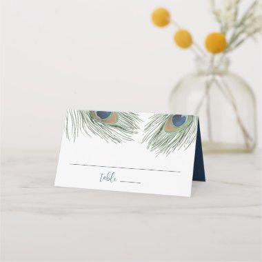 Boho Chic Watercolor Peacock Feather Place