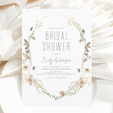Boho Chic Wildflower Bridal Shower Elegant Invitations