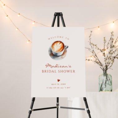 Boho Coffee Bridal Shower Heart Welcome Foam Board