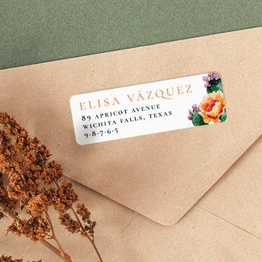Boho Desert Cactus & Flowers Return Address Label
