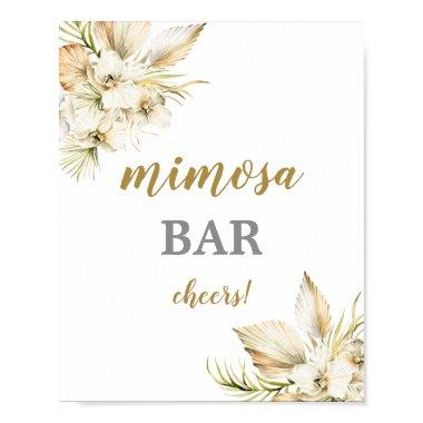Boho Desert dried palms Mimosa Bar sign