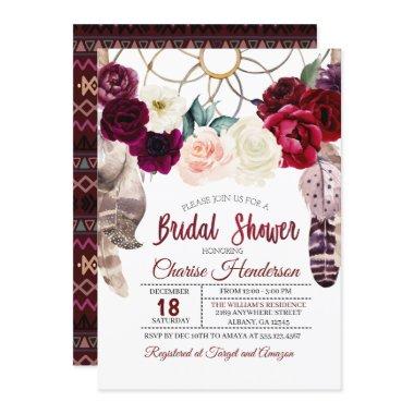 Boho Dreamcatcher Bridal Shower Invitations