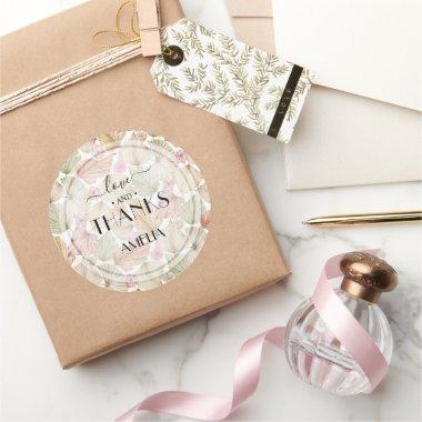Boho Dried Leaves and Flowers  Classic Round Sticker