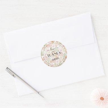 Boho Dried Leaves and Flowers  Classic Round Sticker