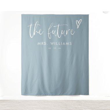 Boho Dusty Blue Bridal Shower Photo Booth Backdrop