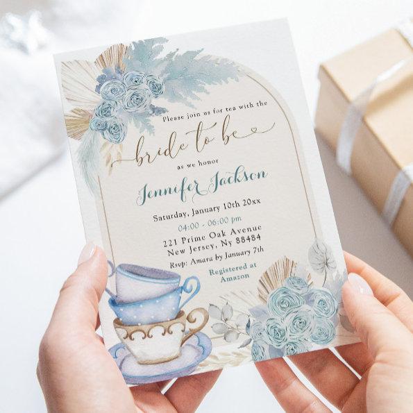 Boho Dusty Blue Floral  Tea Party