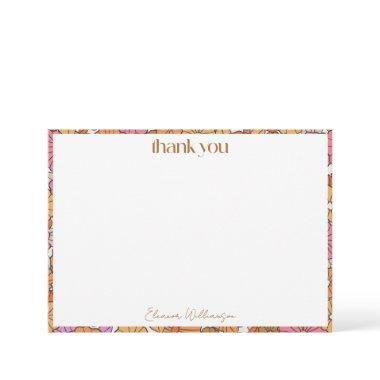 Boho Earthy Orange Floral Custom  Thank You