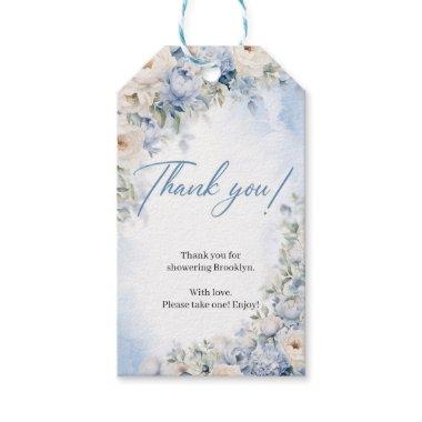 Boho Elegant Dusty Blue and Ivory Bridal Shower Gift Tags