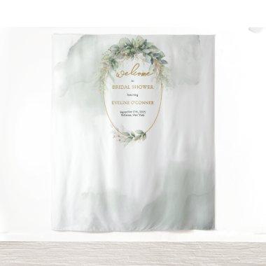 Boho eucalyptus and gold  backdrop