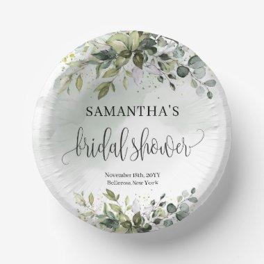 Boho eucalyptus and gold  bowls