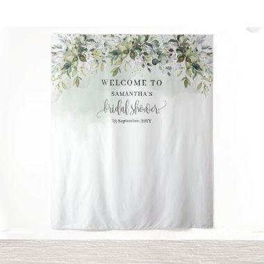 Boho eucalyptus gold photo  backdrop