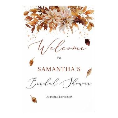 Boho fall and autumn floral Bridal Shower sign