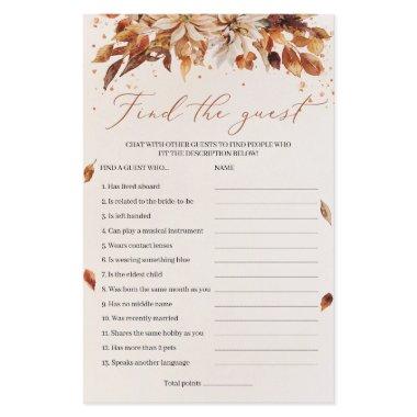 Boho Fall and Autumn Flowers Find The Guest Game