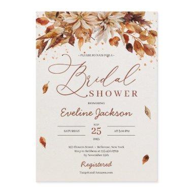 Boho fall and autumn seasonal florals foliage Invitations