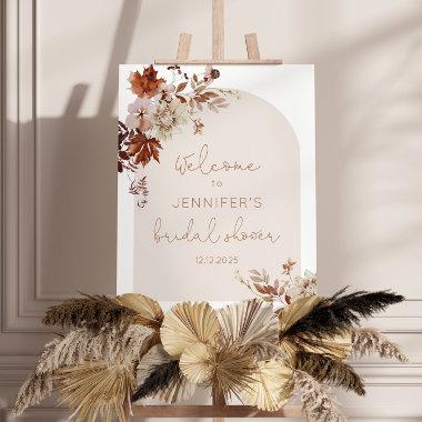 Boho Fall arch bridal shower welcome sign