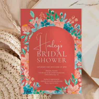 Boho fall autumn floral watercolor bridal shower Invitations