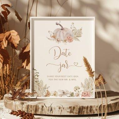 Boho Fall date night ideas. Boho pumpkin Date jar Poster