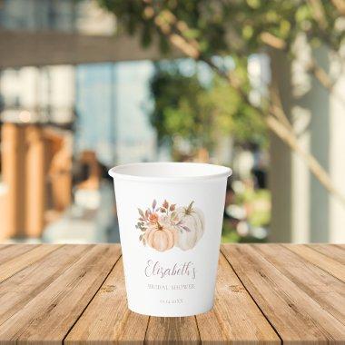 Boho Fall Floral Rustic Pumpkin  Paper Cups