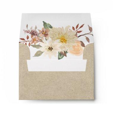 BOHO Fall Floral Watercolor Autumn Thank You Note Envelope