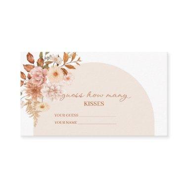 Boho fall guess how many kisses bridal game enclosure Invitations