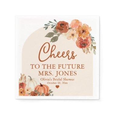 Boho Fall in Love Pumpkin Future Mrs Bridal Shower Napkins