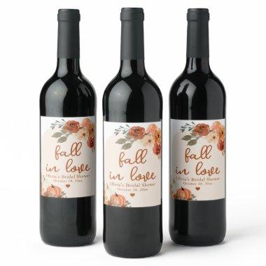 Boho Fall in Love Terracotta Pumpkin  Wine Label