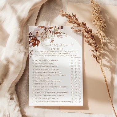 Boho fall over or under  game