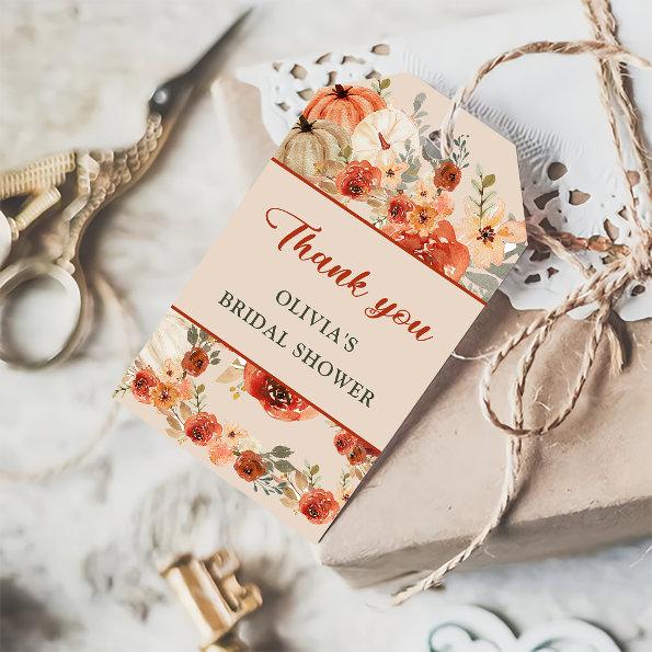 Boho Fall Pumpkin  Favor Thank You Gift Tags