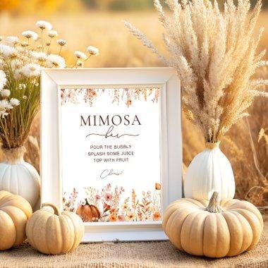 Boho Fall Pumpkin  Mimosa Bar Poster
