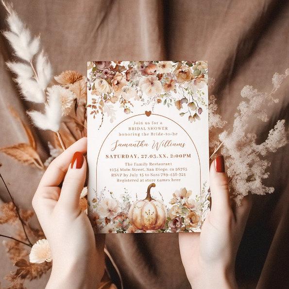 Boho Fall Rustic Wildflower Bridal Shower Invitations