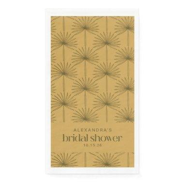 Boho Fan Palm Leaf Botanical Mustard  Paper Guest Towels