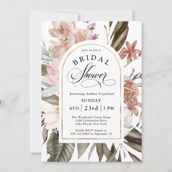 Boho Fantasy Watercolor Floral Bridal Shower Invitations