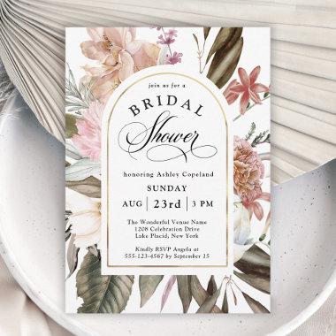 Boho Fantasy Watercolor Floral Bridal Shower Invitations