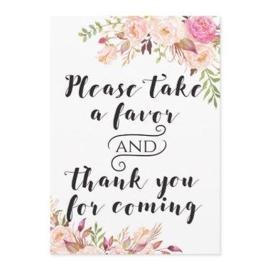 Boho Favors please take one Sign " Size