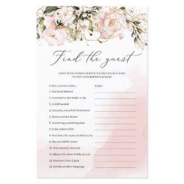 Boho Find the guest bridal shower game blush pink