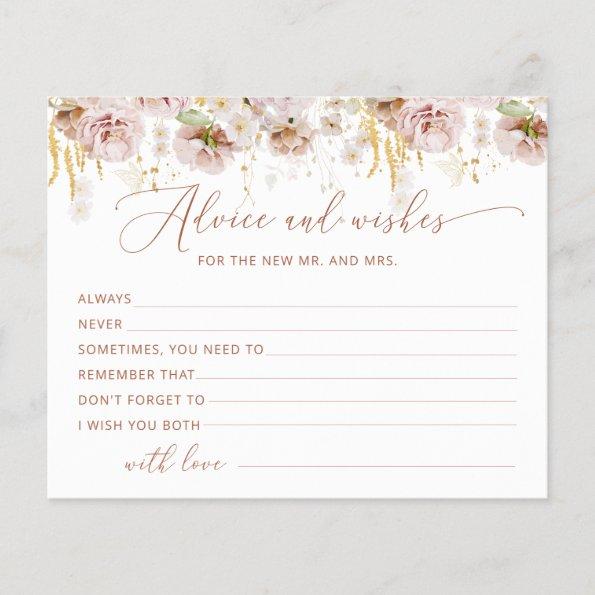 Boho floral advice and wishes bridal shower Invitations