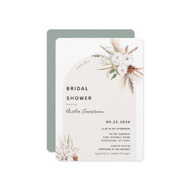 Boho Floral Arch Bridal Shower Invitations