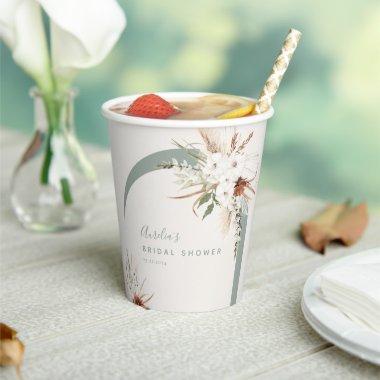 Boho Floral Arch Paper Cups